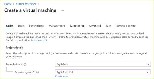 Create an Azure Virtual machine