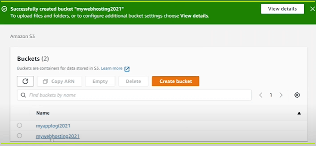 Creating Amazon S3 Bucket