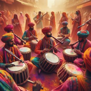 A-lively-group-of-musicians-clad-in-vibrant-colors